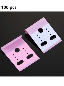 50/100 pièces Cartes de boucles d'oreilles 3 * 3,7 cm, porte-cartes en plastique, sac à bijoux, accessoire de décoration, étiquette de carte coréenne, transparent mat X19