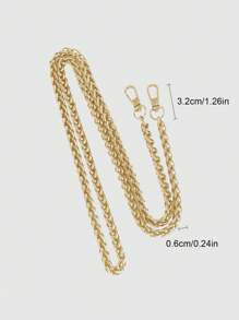 Handbag Shoulder Strap, Crossbody Bag Chain, Gold Chain Shoulder Strap, Mahjong Bag Long Chain Accessory, Underarm Bag Chain Replacement Strap, DIY Modification Accessory Extension Chain Shoulder Bag Crossbody Bag Universal, DIY Handmade Detachable Shoulder Strap Handle Strap Metal Replacement Chain Bag Accessory - Gold - View 3