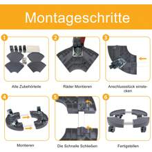 LILIIN Adjustable Plant Roller Round, 360° Rotating Wheels, Non-Slip PP Panel Rolling Board For Flower Pots And Furniture, Load Capacity 300 Kg (Black / Gray)