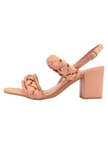 Women's Sandal With Braided Detail, Medium Thick Heel, Fashion Ref. 30/25 - Màu be - Xem 2