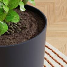 1 Pieza Macetero autorregable moderno con soporte - Redondo, macetero de plástico para interiores/exteriores para sala de estar, dormitorio, decoración del hogar - Disponible en negro y blanco, macetero desmontable para plantas artificiales y macetas de hierbas, macetero de interior para plantas de interior - Multicolor - Ver 8