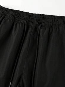 2pcs Tween Boys' Casual Elastic Waist Drawstring Cargo Pants, Suitable For Spring, Autumn And Summer - Army Green - View 4