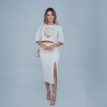 Personalized Merry Christmas Christmas Crop Top End Of Year Premium Fabric 100% Cotton Parties - 白色 - 查看 1