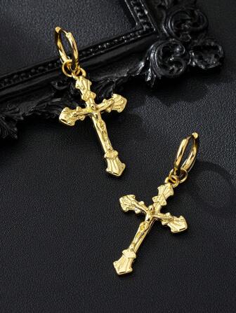 1 对 18K 镀金铜和心形装饰耳环，奢华高端独特珠宝设计情人节、妈妈、母亲、母亲节、礼物