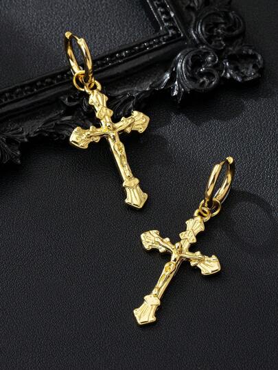 1 对 18K 镀金铜和心形装饰耳环，奢华高端独特珠宝设计情人节、妈妈、母亲、母亲节、礼物