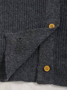 Tween Girl Knitted Embroidered Collar Button Up Cardigan Sweater