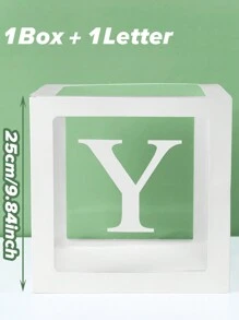 1pc 25cm White Letter Transparent Box (Box And Letter), Birthday Decoration, Wedding Decoration, Wedding Anniversary Decoration, Baby Shower Decoration, Christmas Decoration, 2025 New Year Party Room Decoration, Tabletop Decor, Initial Transparent Balloon Box Surprise Gift Box, Party Favor, Spell Name Letter Decoration Party - Letter Transparent Box - View 13