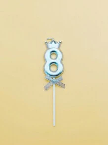 1 件金色和银色皇冠形数字生日蜡烛，可爱公主皇冠蜡烛，适用于新年派对庆祝彩色数字蜡烛、生日蜡烛、生日装饰、生日快乐、蛋糕蜡烛、房间装饰礼物毕业 - 彩色 - 查看 46