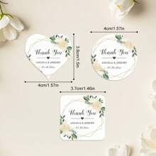 Nhãn dán tên hoa cá nhân hóa - Nhãn tùy chỉnh để thêm tên và ngày vào thiệp mời đám cưới, quà tặng tiệc tùng và hộp quà tặng, hoàn hảo để tạo chi tiết độc đáo cho ngày đặc biệt của bạn, in đồ họa, lịch lễ hội - Chuỗi đám cưới hoa - Xem 5