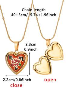 1 pièce Collier pendentif médaillon en forme de cœur personnalisé avec photo. Colliers personnalisés avec image de cœur. Chaîne ronde en acier inoxydable avec perles. Accessoires de bijoux personnalisés, idéaux pour cadeau pour maman, papa, amis, amoureux, famille