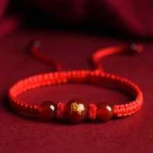 1 chiếc vòng tay dây đỏ bện thủ công, vòng tay đôi dây đỏ theo cung hoàng đạo Trung Quốc, vòng tay cưới, dây tay ban phước và hòa bình, quà tặng ngày lễ tình nhân, quà tặng cho bé trai và bé gái bằng polyester, quà tặng ngày lễ Giáng sinh, năm mới, ngày lễ tình nhân - Nhiều màu - Xem 12