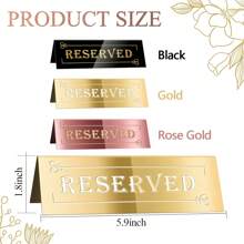 Reserved Table Signs, Acrylic Guest Reservation Table Tents Sign, Waterproof Gold Double-Sided Reserved Seat Signs, Reserve Signs For Wedding Birthday Party Restaurants Meeting Best Gifts,Wedding Decor,Home Decor ,Room Decor Party Favors Bride Graduation Birthday Decorations Party Decorations Bachelorette - Multicolor - View 6