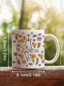 Cốc gốm khắc tên theo yêu cầu của gia đình, bạn nắm tay chúng tôi cũng như trái tim chúng tôi Cốc gốm cho bố/mẹ, Quà tặng cho bố/mẹ, Nana, Quà tặng của cha, Quà tặng ngày của mẹ, Quà tặng cho bố/mẹ, Cốc gốm khắc tên theo yêu cầu - cốc có tay cầm 330ml - Xem 4