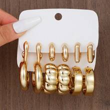 Bộ trang sức 12 chiếc khuyên tai hình học CCB tối giản, đa năng cho hẹn hò, tiệc tùng, kỳ nghỉ, trang phục hàng ngày, quà tặng ngày lễ cho phụ nữ - Vàng - Xem 13