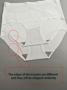 3pcs Women Seamless Low Waist Ice Silk Breathable Triangle Panties