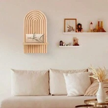 2 pezzi di mensole ad arco in stile boho, ripiani da parete decorativi in legno, mensole appese arcobaleno bohémien, per cameretta, camera da letto, soggiorno, portacandele e portaoggetti, decorazione d'autunno per la casa