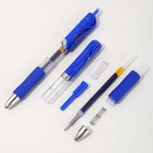 23 支/套大容量 0.5 毫米伸缩圆珠笔，黑色/红色/蓝色可更换笔芯，学生书写文具，学校办公用品返校 - 彩色 - 查看 5