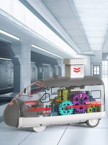 1 件儿童玩具装备特快火车 - 按下即可启动和谐火车，适合幼儿男孩女孩，发育惯性车辆 - 彩色 - 查看 7