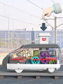 1 件儿童玩具装备特快火车 - 按下即可启动和谐火车，适合幼儿男孩女孩，发育惯性车辆 - 彩色 - 查看 6