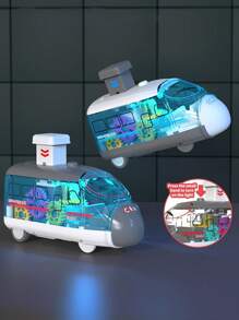 1 件儿童玩具装备特快火车 - 按下即可启动和谐火车，适合幼儿男孩女孩，发育惯性车辆 - 彩色 - 查看 2