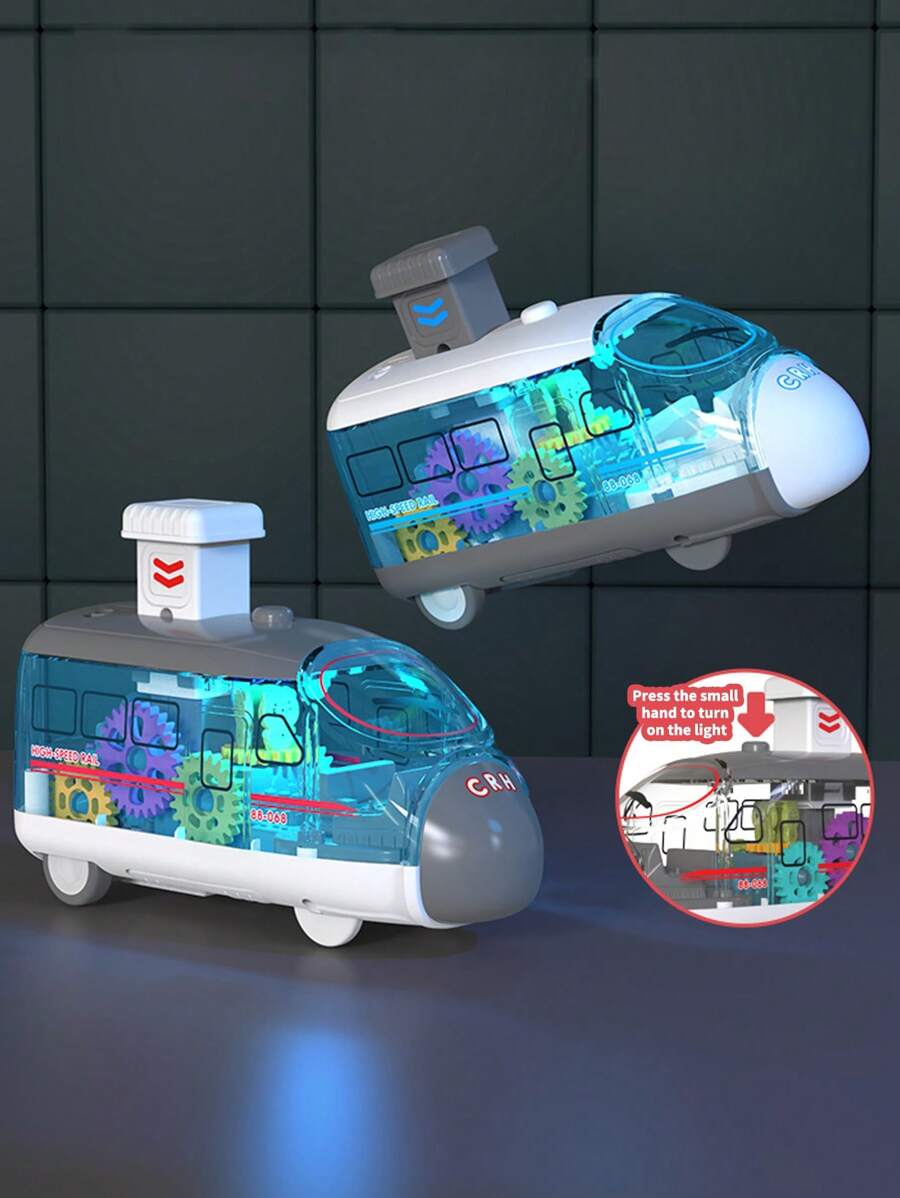 1 件儿童玩具装备特快火车 - 按下即可启动和谐火车，适合幼儿男孩女孩，发育惯性车辆