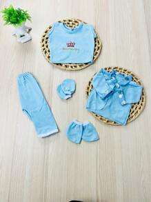 Kit Recém-Nascido Pagão + Roupão + Toalha Menino - Azul bebê - Visão 8