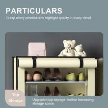 1pc 5/6/8/10 Grid Shoe Cabinet Combination Coat Rack Multifunctional And Simple Shoe Rack With Dust Cover, Simple Shoe Rack With Dustproof Cover Multi-Layer Shelf Doorway Fabric Cover Shoe Cabinet Indoor Household Shoe Storage