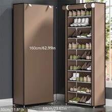 1pc 5/6/8/10 Grid Shoe Cabinet Combination Coat Rack Multifunctional And Simple Shoe Rack With Dust Cover, Simple Shoe Rack With Dustproof Cover Multi-Layer Shelf Doorway Fabric Cover Shoe Cabinet Indoor Household Shoe Storage