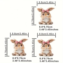 1/2/3pcs Cute Rabbit Heat Transfer Stickers, DIY Apparel Heat Press Decoration For T-Shirts, Sweatshirts, Bags & More - Multicolor - View 13