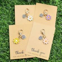 Set de 4 llaveros con dijes de margarita y corazón que dicen "Gracias por ayudarme a crecer" - Perfecto para agradecer a maestros, familia y amigos | Ideal para cumpleaños, graduaciones, bodas, accesorios escolares, accesorios góticos y de Y2K, ideas de regalo para el Día del Maestro, Navidad, accesorios para bolsos, portaidentificaciones, accesorios para autos - Multicolor - Ver 14