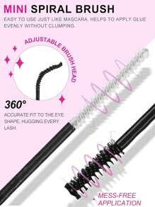 10克睫毛嫁接胶水和密封剂，防水，DIY睫毛粘合，强力温和，不含乳胶，持久不结块（1支装） - 玫瑰金 - 查看 2