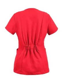 U4U Uniforms Filipina Lady V Neck Crossover With Elastic On Back - Red - View 4