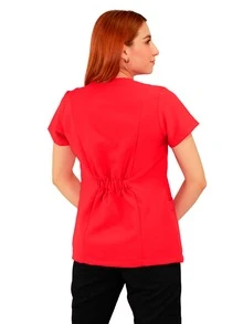 U4U Uniforms Filipina Lady V Neck Crossover With Elastic On Back - Red - View 5