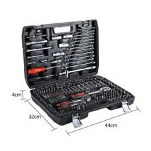 Professional 216 Pcs Socket Set 1/2" 3/8" 1/4" Ratchet Spanners Large Tool Kit - Black - View 9