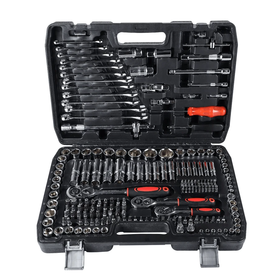 Professional 216 Pcs Socket Set 1/2" 3/8" 1/4" Ratchet Spanners Large Tool Kit - Black - View 1