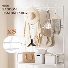 5-Tier Entryway Coat Rack, Coat And Shoe Rack, Entryway Bench Storage Organizer With 8 Hooks For Bedroom, Hallway, Office, White - màu đen - Xem 9