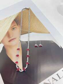 E.C SEMI JEWELRY Women's Necklace Plated With Luxury Zirconia - 銀色 - 查看 6