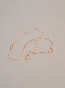 BALMORA 1 件纯银 S925 银复古优雅玫瑰金可爱心形吊坠项链女友时尚锁骨链日常生活珠宝礼物