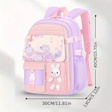 Nueva mochila linda para estudiantes de primaria, niñas de 6 a 12 años, ligera y de moda - arenas movedizas moradas - Ver 14