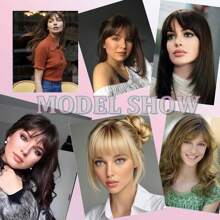 Extensions per frangia molletta-on - Frangia finta francese sfilacciata di 12 cm di spessore, per tempie, per uso quotidiano delle donne, disponibile in 5 colori