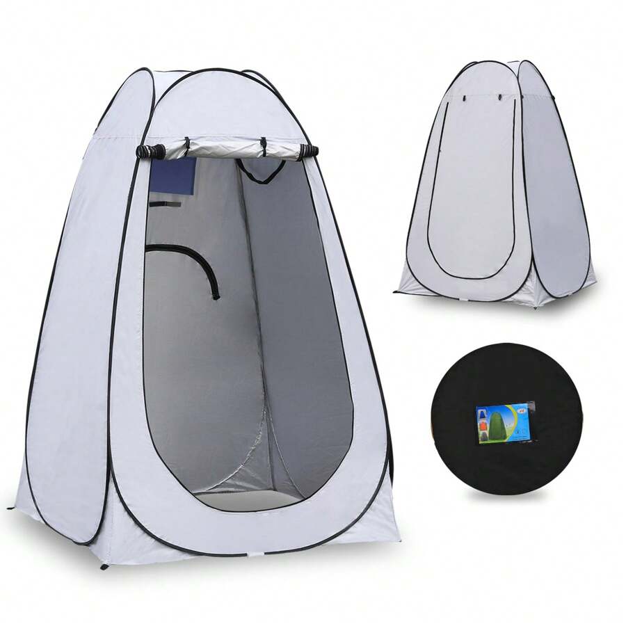 CLIPOP Tente De Toilette Pop-Up For Portable Shower, écran De Confidentialité, étanche, Protection UV, Tente à Long Pour La Plage, La Pêche, La Randonnée, La Baignade En Plein Air With Sac De Transport - 灰色 - 查看 1