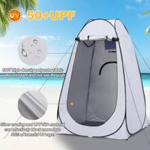 CLIPOP Tente De Toilette Pop-Up For Portable Shower, écran De Confidentialité, étanche, Protection UV, Tente à Long Pour La Plage, La Pêche, La Randonnée, La Baignade En Plein Air With Sac De Transport - 灰色 - 查看 6