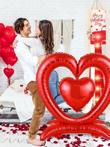 1个44英寸巨型直立红色心形铝箔气球，适用于求婚、婚礼、周年纪念、生日、新年、情人节 - 彩色 - 查看 4