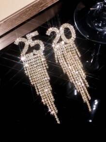 圣诞节 CZ 水晶宫重型手工制作 2025 耳环耳钉 送给妻子女朋友情人节礼物 1 对 - 金色 - 查看 5