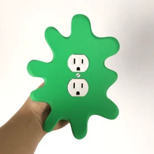 1pc Cartoon Cement Switch Plate, Plastic Material, Halloween Holiday Decor, Home Decor, Anime Cartoon Fantasy Switch Plate, Light Switch Cover & Outlet Cover, Easy Installation, No Electricity Required