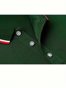 5-Piece Men's Short Sleeved Polo Shirt Set, Made Of Breathable Golf Shirt Fabric, Featuring A Stylish And Elegant Shirt Design - 彩色 - 查看 3