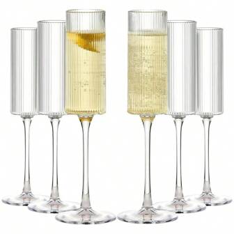 Elegant 5.5 Oz Acrylic Champagne Flute - Reusable, Dishwasher Friendly, Plastic Cups, Suitable For Weddings, Anniversaries And Christmas Celebrations, Striped Design, Perfect For Cold Beverages