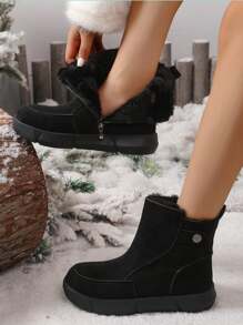 女士户外时尚百搭保暖防滑雪地靴