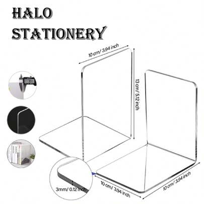 1/2/5 stuks boekensteunen, acryl boekensteunen voor planken, doorzichtige boekensteunen voor zware boeken, bureau-organizer, kinderboeken, kleine schattige transparante plastic boekenverdelers, 5,12"*3,94"