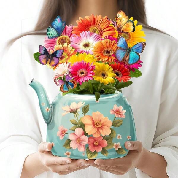 Tarjetas de felicitación con flores pop-up, mariposa láser y sobres - Tarjetas de felicitación en 3D de 12 pulgadas con mensaje en blanco, regalos, tarjetas de cumpleaños y de agradecimiento